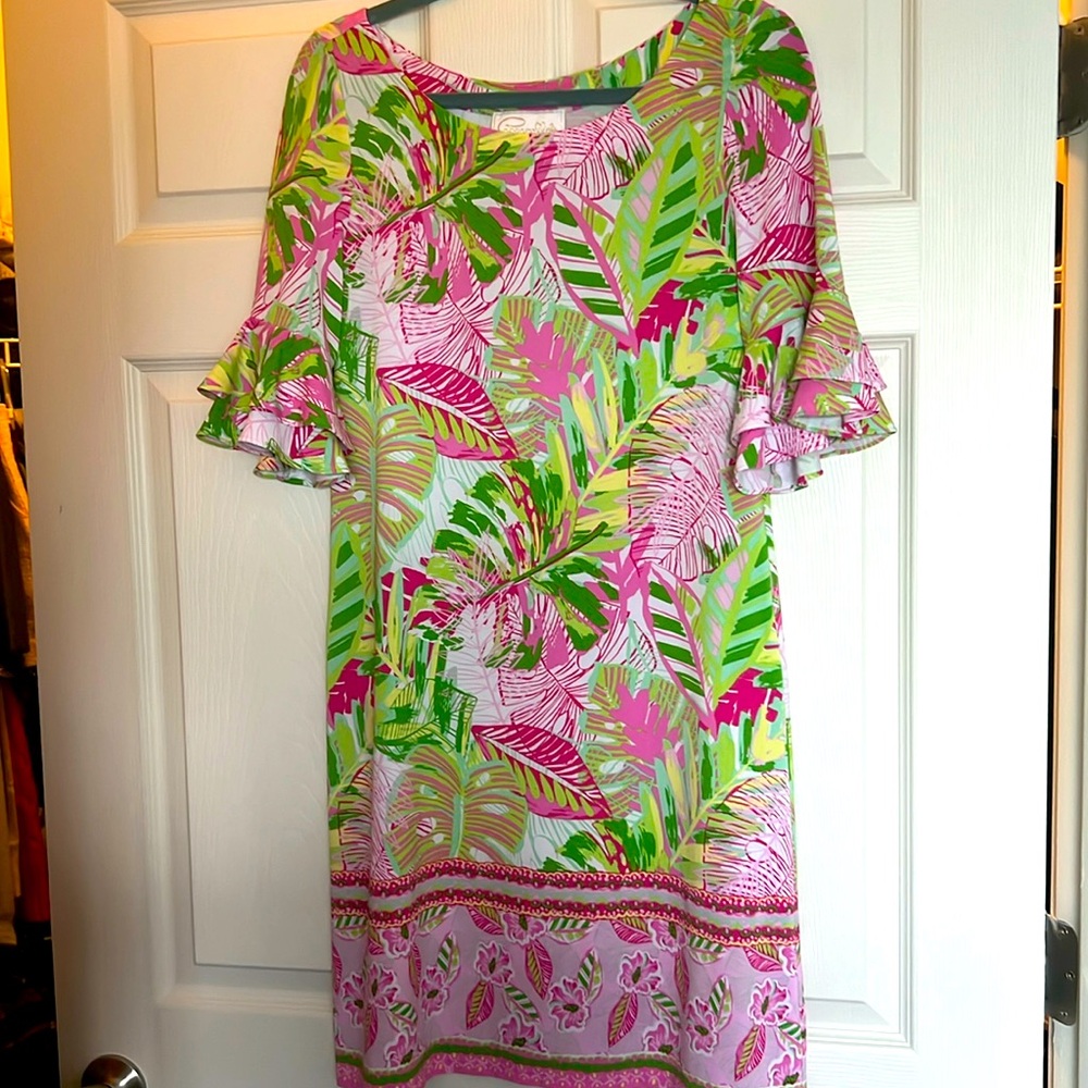 Cappagallo Oasis Flutter Sleeve Shift Mini Dress